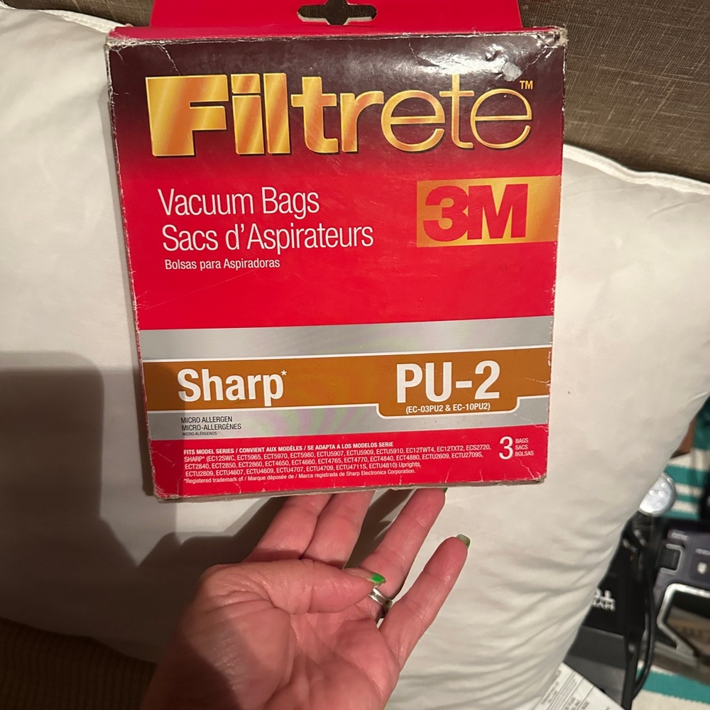 3M Filtrete Sharp PU-2 Micro Allergen‎ Vacuum Bags 3 Pack 68759